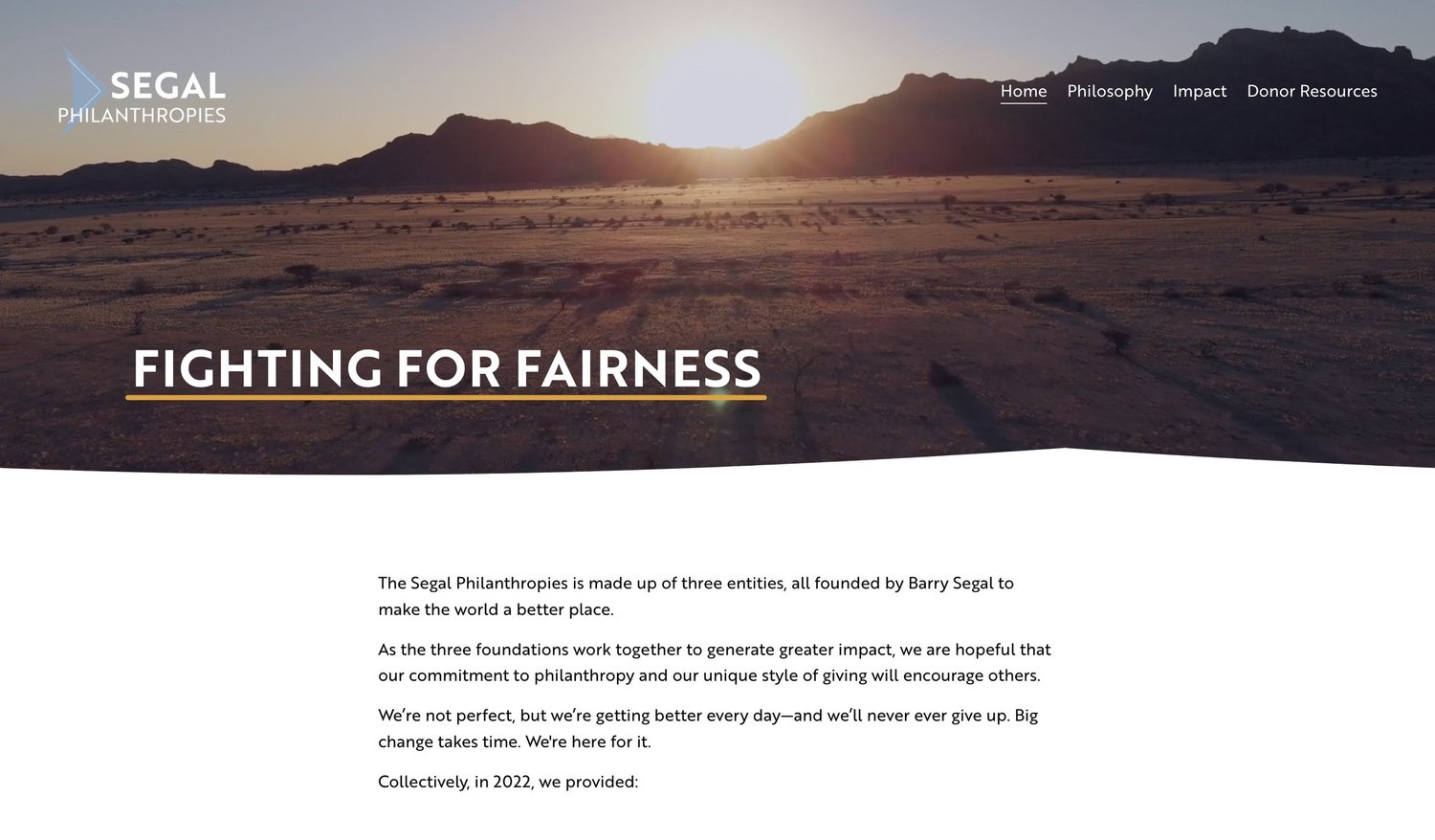 Segal Philanthropies website