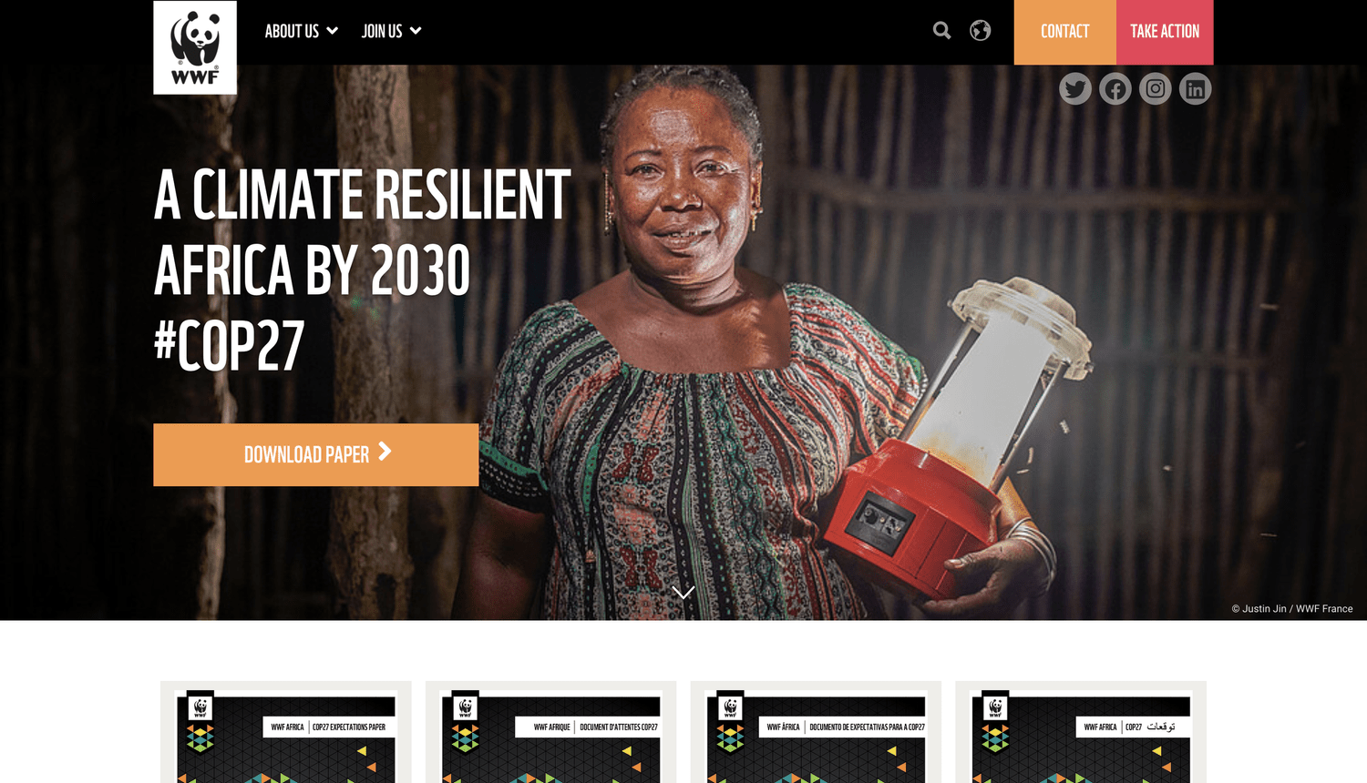 WWF Africa at COP27 website